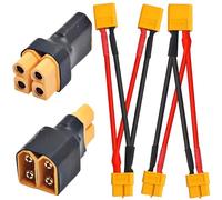 ZHUROUPU Conector Divisor XT60 Paralelo 1 a 2 Y, 2 Piezas de Cable de batería 12 AWG 1 Macho a 2 Hembras/1 Hembra a 2 machos, 2 Piezas de Conector de batería Paralelo XT60 sin Cable 1 a 2