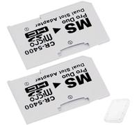 ZHUROUPU Doble Micro SD/SDHC a Memory Stick Pro Duo Adaptador para Playstation para PSP 1000 2000 3000 E1000 3001 3003 y para Sony Cyber Shot Camera, Tarjeta TF a MS Pro Duo