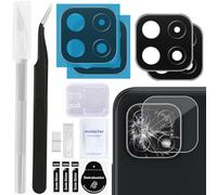 ZHUROUPU Reemplazo de Lente de Vidrio de cámara Trasera de 2 Paquete Compatible con para para Galaxy A22 5G, Adhesivo y Tweezer & Professional Repair Kit (Negro)