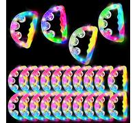ZHURUININ Panderetas LED para adultos, pandereta iluminada a granel con brillo multicolor, accesorios de pista de baile, instrumentos de percusión musical para vida nocturna, festivales y eventos (12