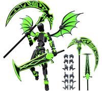 ZhuXIXILiang T13 Figura de Acción impresión 3D de Figuras Múltiples Articulaciones Figuras de Acción con Capa Negra y Armas Intercambiables Juguete de Batalla