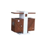 zhuyanbo007 Cubo de basura al aire libre, Clasificación paisajística exterior de basura. Contenedores dobles grandes. Propiedad comunitaria