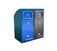 zhuyanbo007 Cubo de basura al aire libre, Contenedor de basura metálico exterior gran capacidad con pedal for clasificación residuos