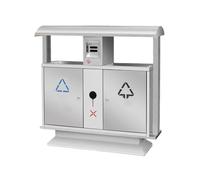 zhuyanbo007 Cubo de basura al aire libre, Contenedores de basura acero inoxidable con clasificación for exteriores, comerciales y espacios escénicos