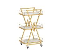 zhuyanbo007 Table de sofá 3-Tier Metal Rolling Cart for SPA, Salon & Home - Beauty Trolley with Storage Drawer & Wheels, Perfect as Side Table or Couch Table Mesa Auxiliar