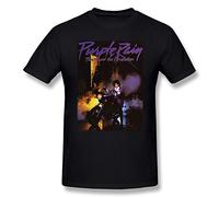 ZHUYOUDAO Prince Morado Lluvia Cuello Redondo Camiseta para Hombre