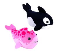 Zhuzhu (Narwhal Orca) Fish 2-Pack B | Pequeos animales de peluche con motor en el interior adecuado para favores de la fiesta ocenica | Se requier