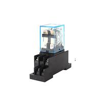 ZHWTISNPE Relé intermedio HH62P LY2NJ de 10 A, microrelé electromagnético pequeño, CA/CC 12 V, 24, CA 110, 220 y 380, con Base zócalo 8 Pines PTF08A(with Socket,AC 220V)