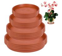 ZHXGO 16 Piezas Platillos para Plantas, 11.4/15/17.7/20.7cm Platillo de Plantas de Plástico, Reutilizables Plato Maceta Redondo Adecuado para Jardines, Patios Traseros, Balcones