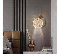 zhxinashu Lámpara Colgante LED de Cristal, Luz de 1 Foco en Blanco Cálido | Lámpara de Techo Dorada, Diseño Circular de Burbujas, Cable Colgante Regulable de 120 cm, Ideal para Dormitorio Salón Cocina