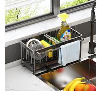 ZHXMALL Escurreplatos para cocina, ahorra espacio, organizador de platos para la encimera de la cocina con soporte para cubiertos, soporte para platos con caño giratorio