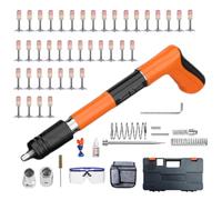 ZHXQRP Kit De Pistola De Clavos para HormigóN Pistola De Clavos Manual Ajustable De 5 Velocidades Pistola De Clavos De Acero para DecoracióN De CarpinteríA