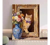 ZHXXFD Pintura Por Numeros Adultos Gato Flores Animales Paisaje Con Marco 40X50CM Kit De Pintura Por Numeros Para Adultos Paisaje Con 3 Pinceles Y Acrílica,Paint By Numbers Kits AdulteA1