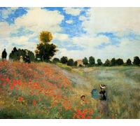 ZHXXFD Pintura Por Numeros Adultos Niños Paisaje Cuadros Famosos Con Marco 40X50Cm Diy Painting Kits, Amapolas En Argenteuil - Claude Monet,A7