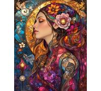 ZHXXFD Pintura Por Numeros Adultos Vintage Niña Flores Mujer Sin Marco 40X50CM Conjunto De Pintura Al Óleo Pintada A Mano Niños Paisaje,A13