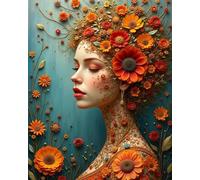 ZHXXFD Pintura Por Numeros Adultos Vintage Niña Flores Mujer Sin Marco 40X50CM Conjunto De Pintura Al Óleo Pintada A Mano Niños Paisaje,A30