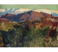 Zhyaunz 5D DIY diamante pintura Joaquín Sorolla Sierra Nevada pintura por números Kits punto de cruz bordado mosaico Decoración 16x20 in