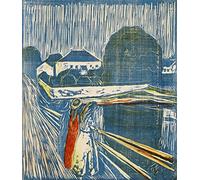 Zhyaunz Kits de pintura por números Edvard Munch The Girls on the Bridge 5D DIY pintura de diamantes de imitación bordado artesanía regalo 40x50cm