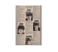 ZHYAZHA Póster de Erik The Beatles Abbey Road (12) pósteres artísticos para pared, lienzo, estético, decoración para sala de estar, dormitorio, póster elegante de 30 x 45 cm, estilo sin marco