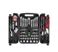 ZHYIBDE Juego de herramientas mecánica 95 piezas: llaves y vasos uso general, kit reparación automóviles con estuche plástico, fabricado en acero al carbono