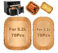ZHYOPING 140 unidades de papel de horno Airfryer para cesta doble Airfryer 3000-serie 9L, papel de horno para freidora de aire caliente Easy Fry 5,2L/3,1L, accesorio para airfryer de 5,5/3,5 L, 8,3 L