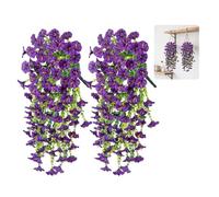ZHYTUAL 2 Piezas Violetas Flores Artificiales Flores de Petunia Colgantes Plantas Artificiales Decorativas Exterior Plantas Colgantes Adecuadas para el Colocamiento en Balcón Escenario Jardín
