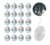 ZHYUAN 22 Cristales para Colgar, 20 mm, Bola de Cristal Transparente, Prisma de Cristal, Decoración de Navidad