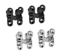 ZHYUAN 4 piezas Bisagras ocultas, Bisagra de acero inoxidable para puerta, Bisagras para armarios de cocina, Bisagras cruzadas ocultas, adecuadas para accesorios de muebles, puertas plegables