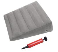 ZHYUAN Almohada flocada,Almohadilla Triangular,Almohada Inflable,Almohada Inflable portátil,Almohada de cuña,Cojín Inflable Flocado,Almohada de cuña Inflable,Ligera y fácil de Transportar(Gris)