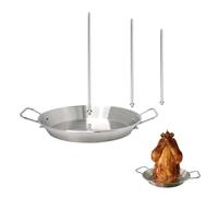 ZHYUAN Brochetas verticales para barbacoa,Pincho vertical de acero inoxidable,Brocheta vertical de acero inoxidable,Pincho vertical para parrilla,Soporte vertical brasileño con 3 picos extraíbles