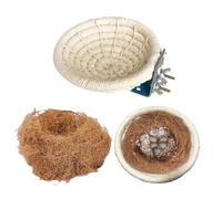 ZHYUAN Nido de Pájaro Hecho a Mano,Nidos para Pájaros Nido de Cuerda de algodón para pájaros,Equipado con Seda de Coco para pájaros,Nido de Loro de Paja Transpirable en Verano,Nido de cría de pájaros