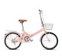 zhyunvd Bicicleta para Adultos De 20 Pulgadas para IR Al Trabajo,Bicicleta Plegable,Ultraligera Y Portátil, No Requiere Instalación,Fácil De Plegar para Estudiantes Hombres Y Mujeres. Pink,20