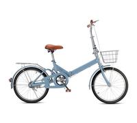 zhyunvd Bicicleta para Adultos De 20 Pulgadas para IR Al Trabajo,Bicicleta Plegable,Ultraligera Y Portátil, No Requiere Instalación,Fácil De Plegar para Estudiantes Hombres Y Mujeres. Blue,22