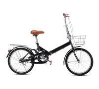 zhyunvd Bicicleta para Adultos De 20 Pulgadas para IR Al Trabajo,Bicicleta Plegable,Ultraligera Y Portátil, No Requiere Instalación,Fácil De Plegar para Estudiantes Hombres Y Mujeres. Black,22