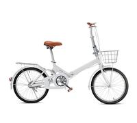 zhyunvd Bicicleta para Adultos De 20 Pulgadas para IR Al Trabajo,Bicicleta Plegable,Ultraligera Y Portátil, No Requiere Instalación,Fácil De Plegar para Estudiantes Hombres Y Mujeres. White,22