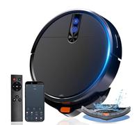 zhyunvd Robot Aspirador,Robot Aspirador con Evitación Activa Obstáculos,Robot Aspirador con Base Autovaciado,Potente Aspiración Y Fregado,Ideal para Pelo De Animales,Suelos Duros B