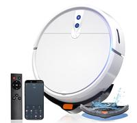 zhyunvd Robot Aspirador,Robot Aspirador con Evitación Activa Obstáculos,Robot Aspirador con Base Autovaciado,Potente Aspiración Y Fregado,Ideal para Pelo De Animales,Suelos Duros A