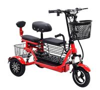 zhyunvd Scooter De Movilidad De 3 Ruedas,Mobility Scooter,Movilidad Scooter Plegable,con Asiento Y 2 Cestas,Almacenamiento Móvil para Maletero De Coche,Puede Recoger A Los Niños Red,40km