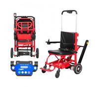 zhyunvd Silla De Ruedas para Subir Escaleras,Elevador De Escaleras Eléctrico para Sillas De Ruedas,Silla Portátil Plegable para Escaleras,Carga 169 Kg/373 LB Red
