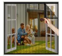 ZHZFSH Mosquitera para Ventana Autoadhesiva, Ventana de protección contra insectos, Malla Antimosquitos Adhesiva, para Protección Ventanas Contra Insectos Moscas Mosquito,Negro-b, 105x185cm