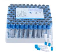 ZHZWwansuGE 100 Piezas De Tubos De RecoleccióN De Sangre Al VacíO, Tubos De PresióN Negativa Al VacíO Desechables, Tubos De RecoleccióN De Sangre con AnticoagulacióN con Citrato De Sodio 1:9 5ml