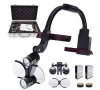 ZHZWwansuGE Lupas Dentales De 2,5X/3,5X, Lupa con Luz Led De 5W para La Cabeza, Diadema Ajustable, Distancia De Trabajo De 420mm/320mm, para Examen E Iluminación Bucal. 3.5X