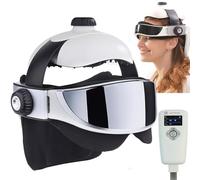 ZHZWwansuGE Masajeador De Cabeza con PresióN De Aire, Casco De Masaje EléCtrico 2 En 1 para Cabeza Y Ojos con FuncióN De Calor, Amasado Y PresióN De Aire, 7 Modos, Alivia Dolores De Cabeza.