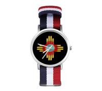 Zia Sun - Zia Pueblo - Reloj deportivo de Nuevo México para hombres y mujeres, correa de nailon, reloj analógico de cuarzo