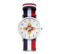 Zia Sun - Zia Pueblo - Reloj deportivo de Nuevo México para hombres y mujeres, correa de nailon, reloj analógico de cuarzo