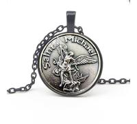 ZIAFRPN 2019 Collar de Moda Arcángel St. Protege mi St. Escudo Encanto Colgante Ruso Santos Hombres Mujeres Regalo Recuerdos