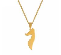 ZIAFRPN 3.1CM Somalia Mapa Colgante Collares De Acero Inoxidable para Mujeres Niñas Joyería De Color Dorado Soomaaliya Mapas del País