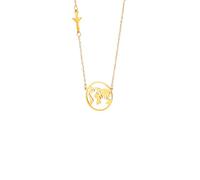 ZIAFRPN Avión Globo Mapa del Mundo Colgante Collar Mujer Acero Inoxidable Color Dorado Cadena Clavícula Viajero Joyería Regalo de Cumpleaños