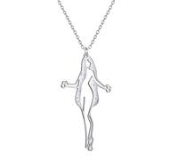 ZIAFRPN Cabello Largo niña encantos Gracia estética Delicado Collar para Mujer niña Cadenas de Acero Inoxidable clavícula Gargantilla joyería Regalos