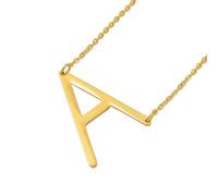 ZIAFRPN Cadenas de Letras de la A a la Z Alfabeto Inicial Chapado en Oro Collares Colgantes africanos de Acero Inoxidable Mujeres Niñas Joyería